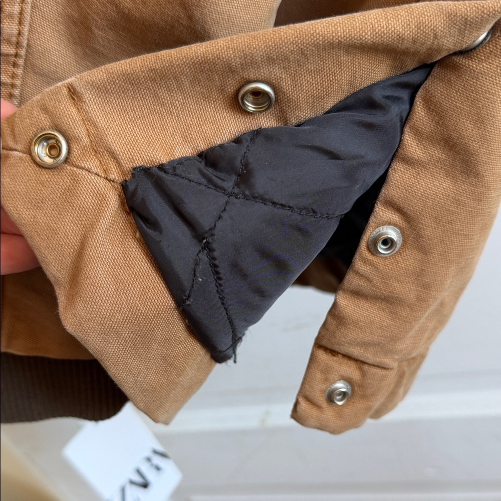 Zara ZW Contrast Collar Padded Oversized Jacket in Caramel Gorpcore NWT L - Picture 15 of 16